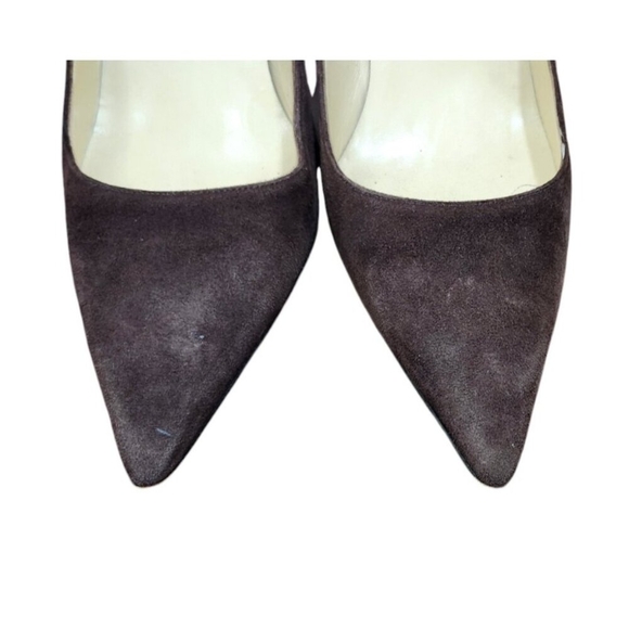 Jimmy Choo Suede Brown Pointed Toe Pin Heels Pumps Size EU40 US10 Authentic - Picture 5 of 12